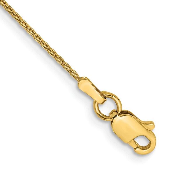 14k Yellow Gold 9 inch 1mm Parisian Wheat with Lobster Clasp Anklet